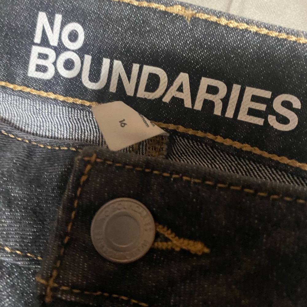 No Boundaries Women's Boot Cut Jeans - Dark Blue - Picture 3 of 5